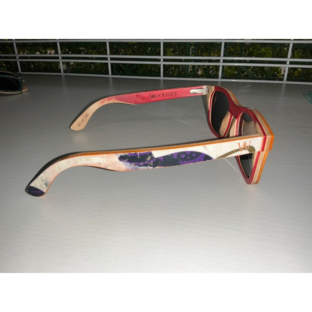 Woodzee Recycled Skateboard Sunglasses Unisex Size 50-24-145 (Avalon) Whi/Blu - Picture 2 of 3